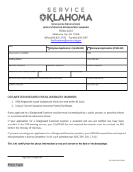 Document preview: Form DPS300DLS 0164 Application for Designated Examiner - Oklahoma