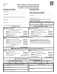 Document preview: Form 792-2B New Travel Trailer Dealer License Plate Application - Oklahoma