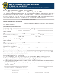 Application for Disabled Veterans Special Big Game Hunt - Idaho, Page 3