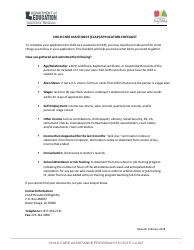 Child Care Assistance (Ccap) Application Checklist - Louisiana