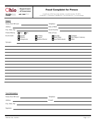 Document preview: Form INS0126 Fraud Complaint for Person - Ohio