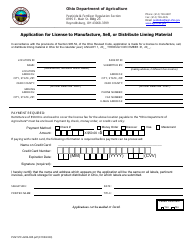 Document preview: Form PLNT-PF-4202-005 Application for License to Manufacture, Sell, or Distribute Liming Material - Ohio