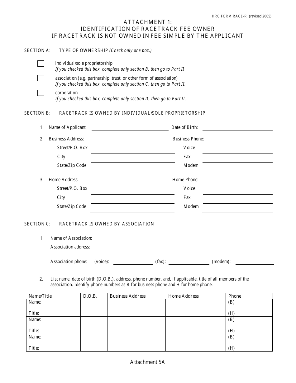 HRC Form RACE-R Renewal Application for a License to Conduct Harness Horse Races - Maine, Page 7