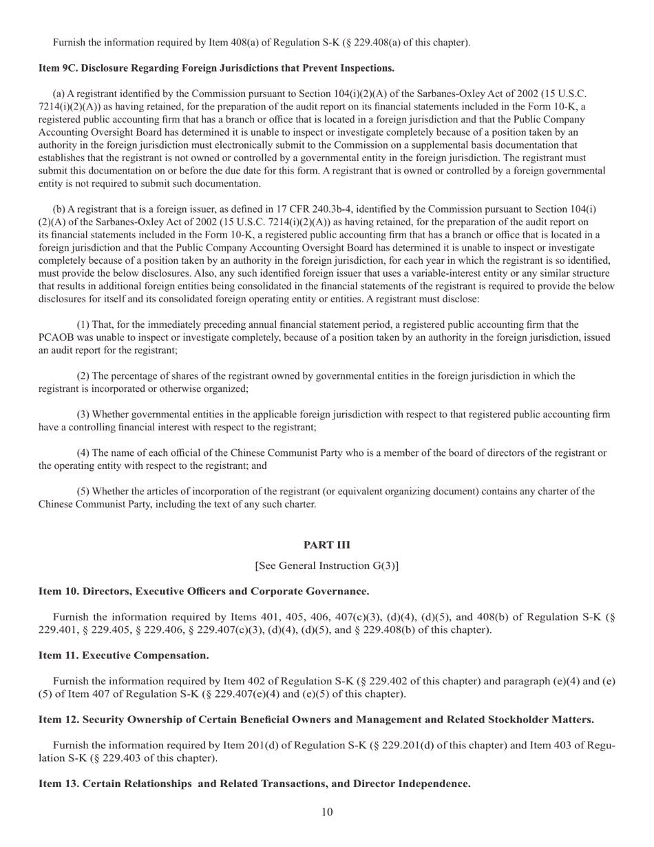 Form 10-K (SEC Form 1673) Annual Report Pursuant to Section 13 or 15(D) of the Securities Exchange Act of 1934, Page 10