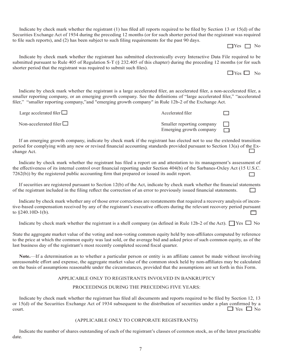 Form 10-K (SEC Form 1673) Annual Report Pursuant to Section 13 or 15(D) of the Securities Exchange Act of 1934, Page 7