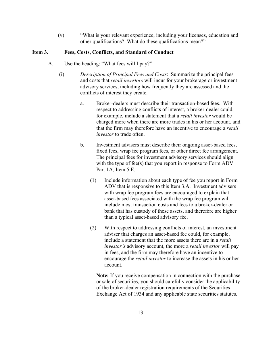 Form CRS (SEC Form 2942) Customer Relationship Summary, Page 13