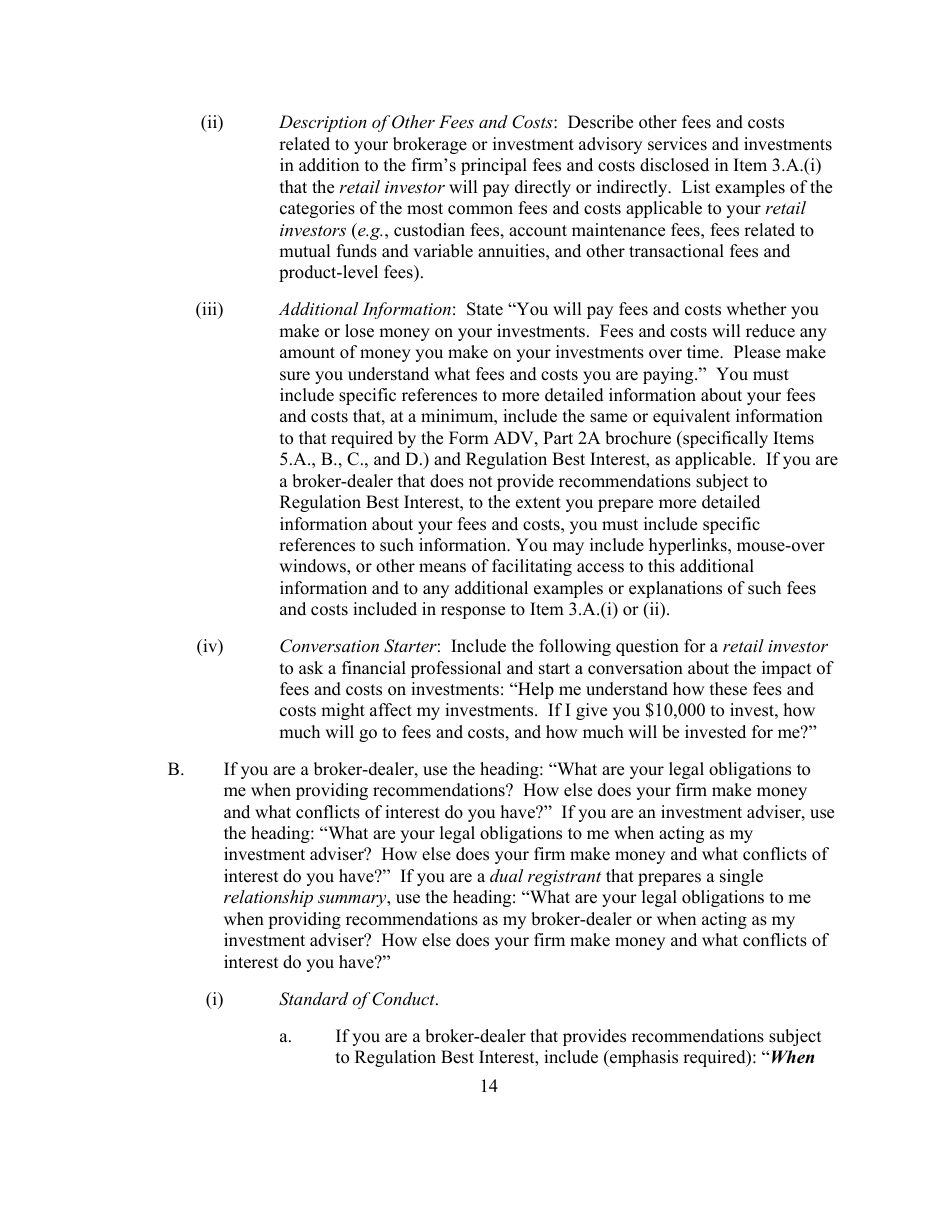Form CRS (SEC Form 2942) Customer Relationship Summary, Page 14