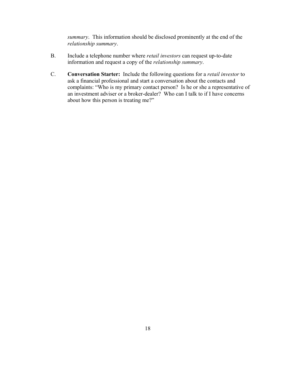Form CRS (SEC Form 2942) Customer Relationship Summary, Page 18