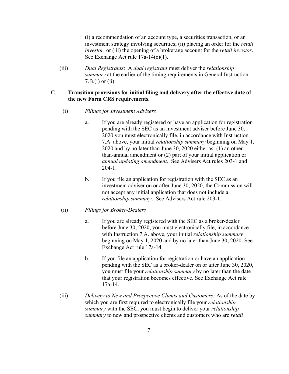 Form CRS (SEC Form 2942) Customer Relationship Summary, Page 7