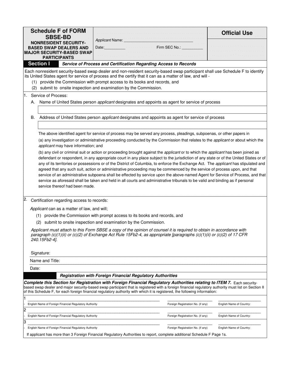 Form SBSE-BD (SEC Form 2926) Application for Registration of Security-Based Swap Dealers and Major Security- Based Swap Participants That Are Registered Broker-Dealers, Page 4