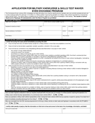 Application for Military Knowledge &amp; Skills Test Waiver Even Exchange Program - South Dakota, Page 3