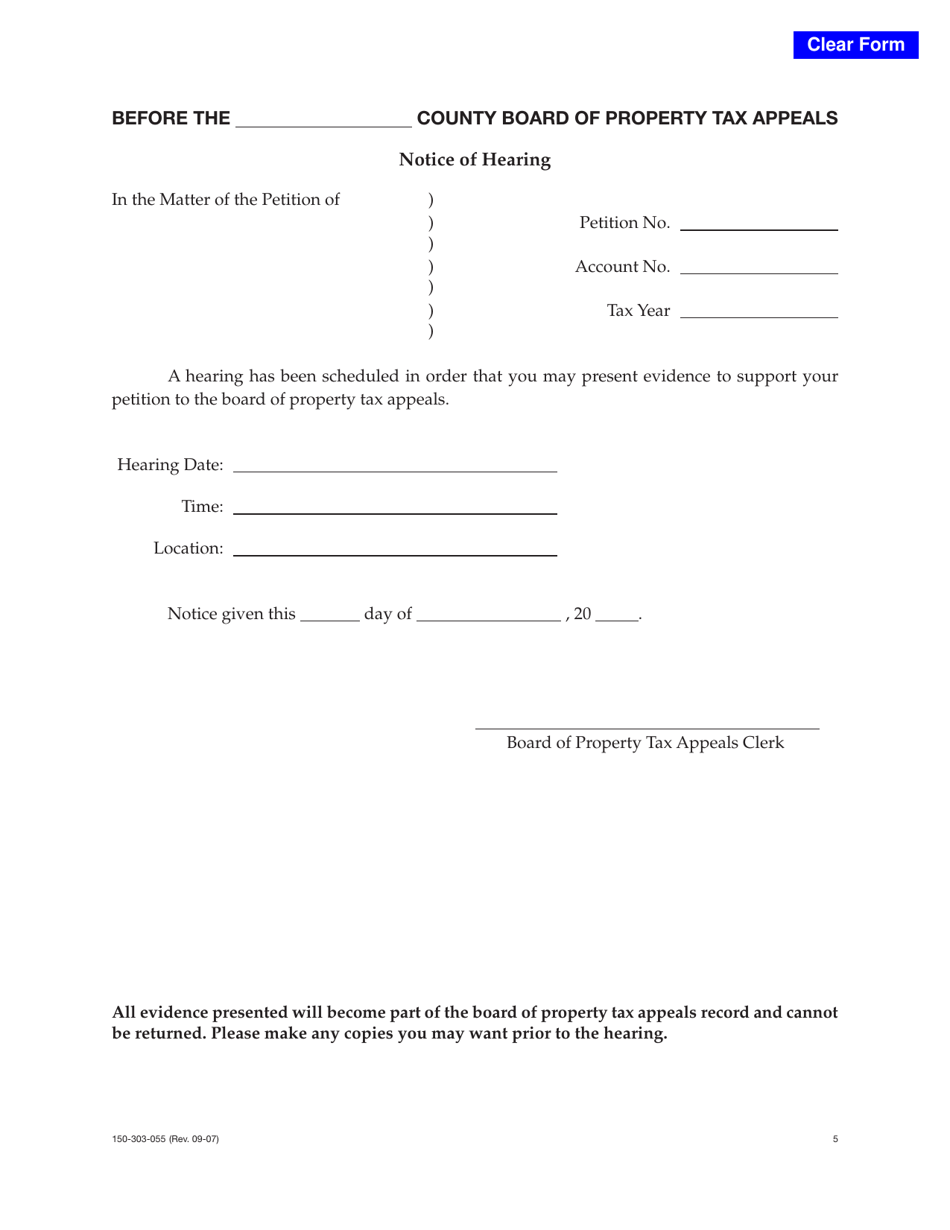 Form 150-303-055-5 Notice of Hearing - Oregon, Page 1