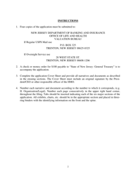 Health Maintenance Organization (HMO) Application for a New Certificate of Authority - Medicare Only - New Jersey, Page 2