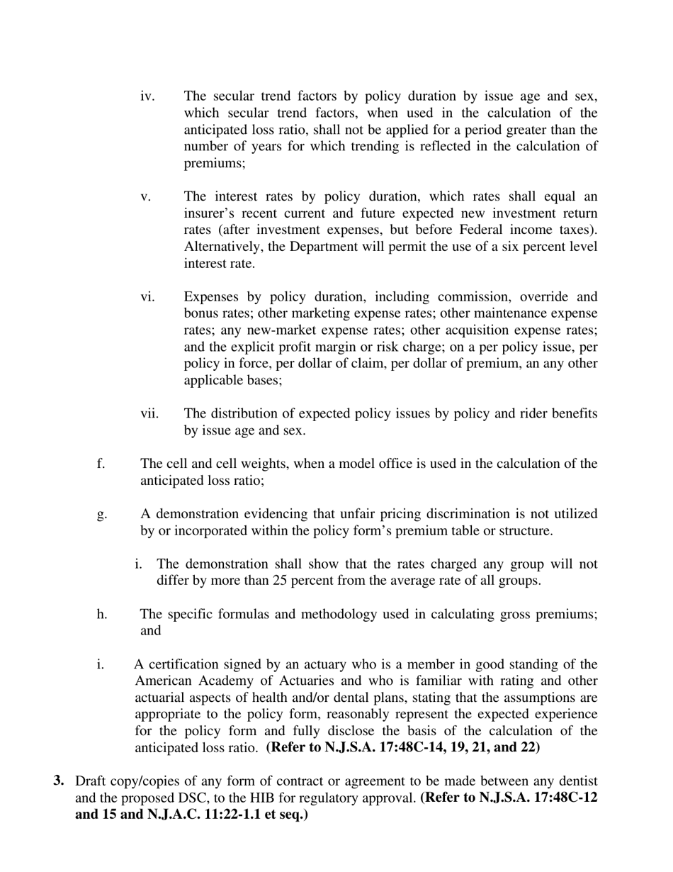 Part 2 Dental Service Corporation (Dsc) Application to Obtain a Certificate of Authority (Coa) - New Jersey, Page 8