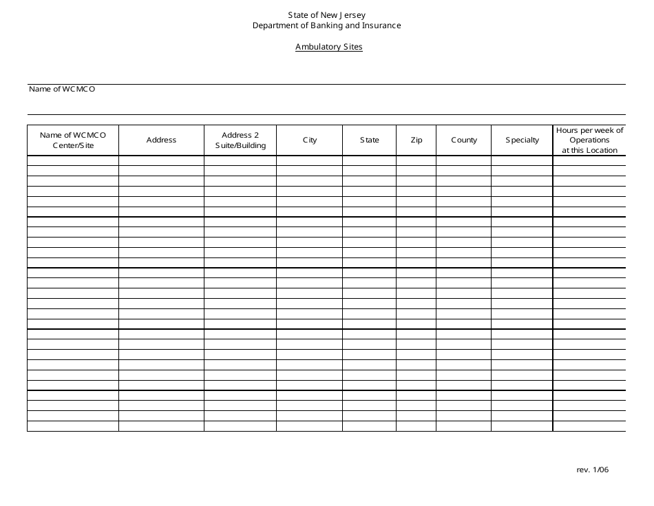 New Jersey Ambulatory Site Contacts - Fill Out, Sign Online and ...