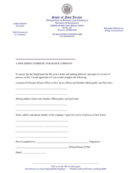 Document preview: Registered Agent Form - Domestic Company - New Jersey