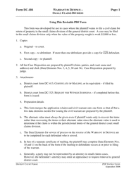 Document preview: Instructions for Form DC-404 Warrant in Detinue - Small Claims Division (Civil Claim for Specific Personal Property) - Virginia