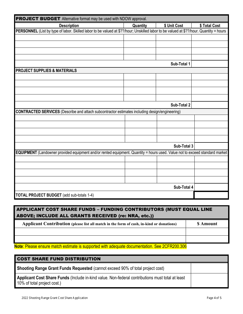 Shooting Range Grant Application - Nevada, Page 4
