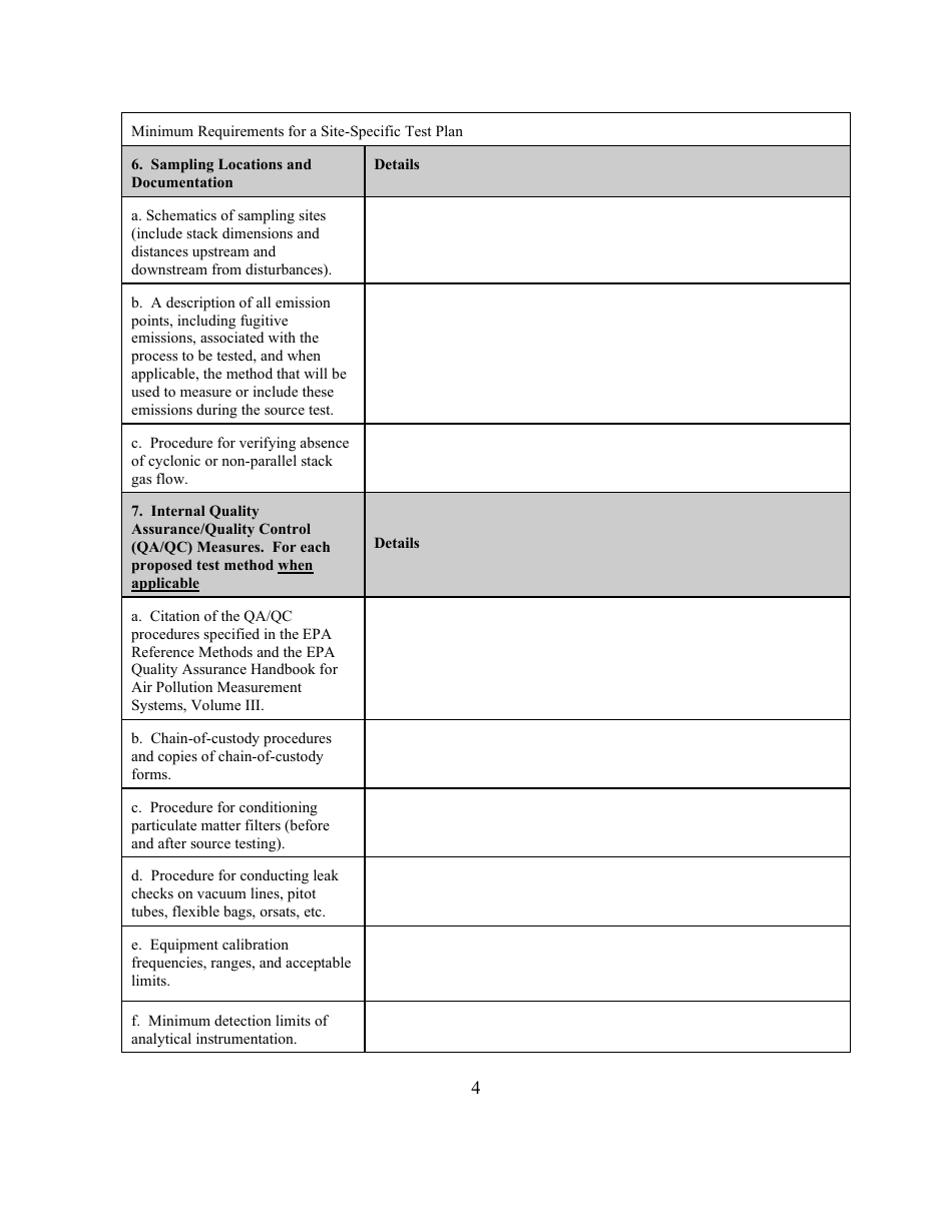 Site-Specific Test Plan Outline - South Carolina, Page 4