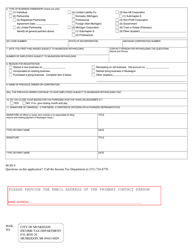 Form M-SS-4 Employer&#039;s Withholding Registration - City of Muskegon, Michigan, Page 2