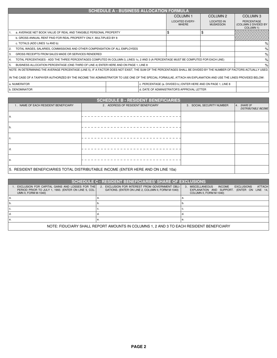 Form M 1041 Fill Out Sign Online And Download Printable Pdf City Of Muskegon Michigan