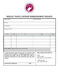 Document preview: Medical Travel Expense Reimbursement Request - West Virginia