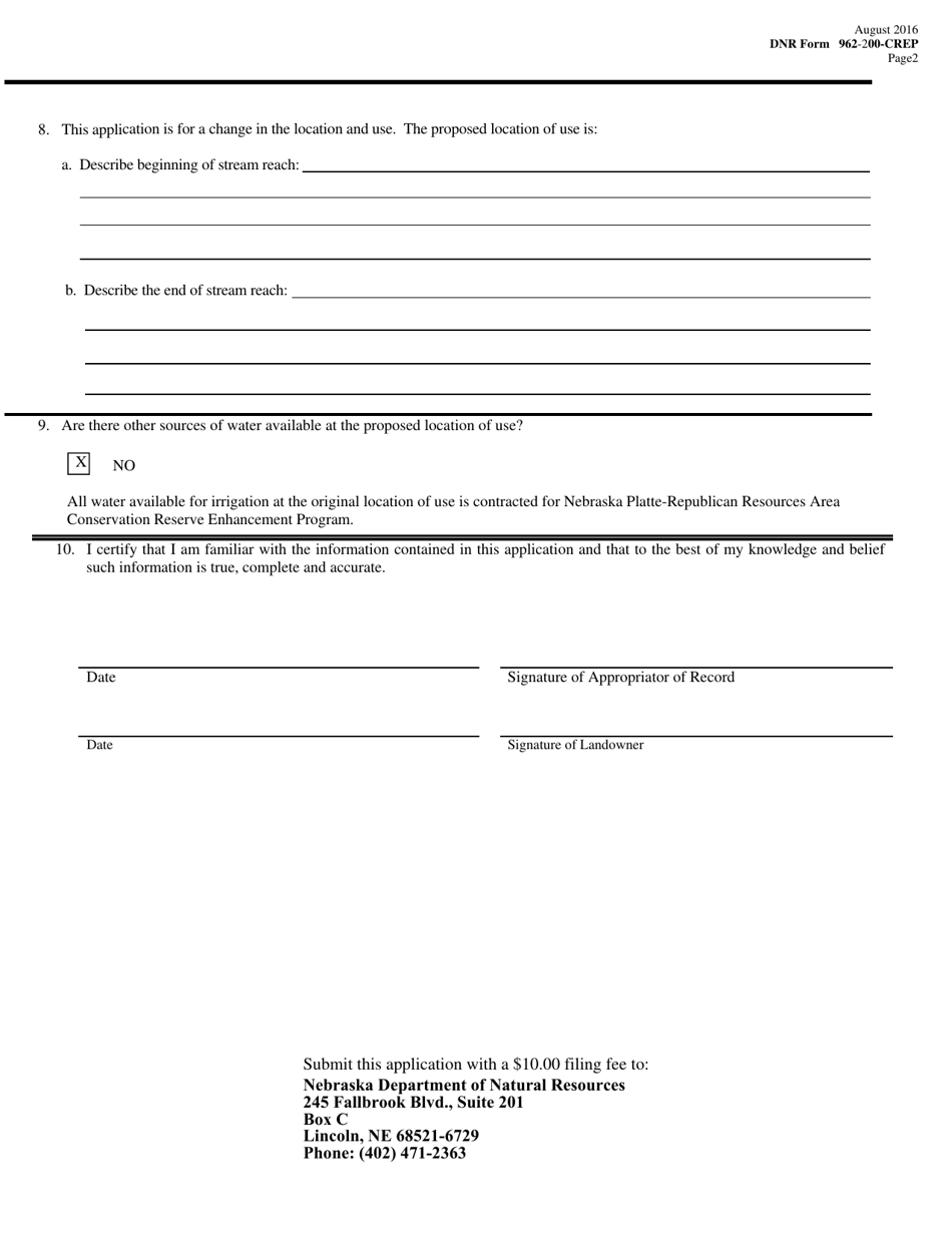 DNR Form 962-200-CREP - Fill Out, Sign Online and Download Fillable PDF ...