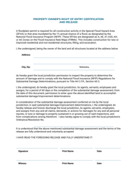 Document preview: Property Owner's Right of Entry Certification and Release - Nebraska