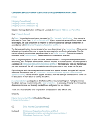 Document preview: Sample Compliant Structure/Non-substantial Damage Determination Letter - Nebraska