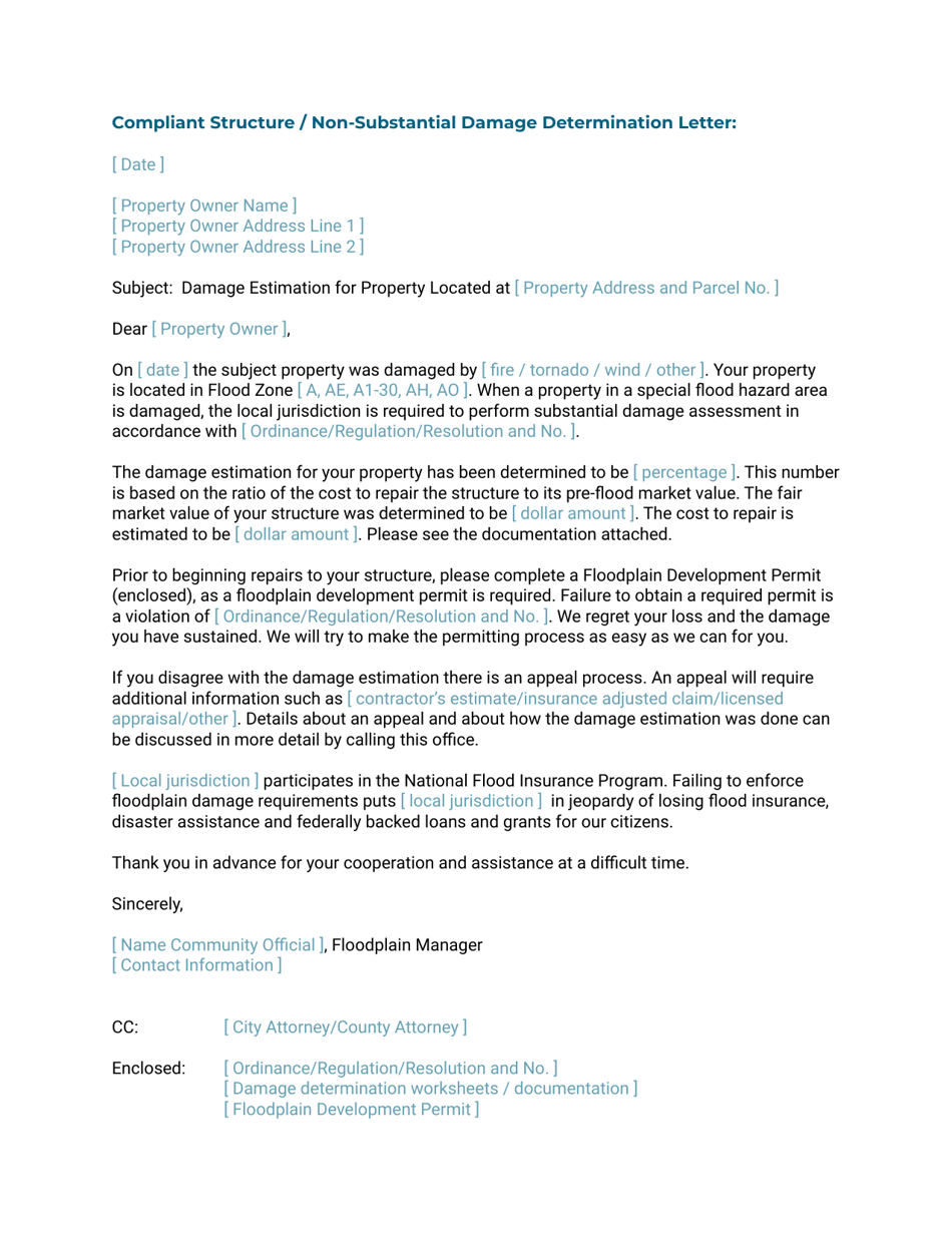 Nebraska Compliant Structure/Nonsubstantial Damage Determination