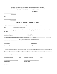Document preview: Form CL-0824-0604 Affidavit of Direct Support Payment - Volusia County, Florida