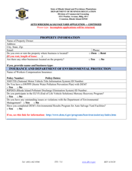 Auto Wrecking &amp; Salvage Yard License Application - Rhode Island, Page 4
