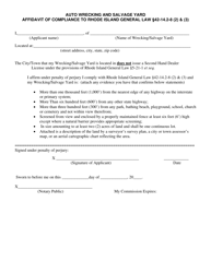Auto Wrecking &amp; Salvage Yard License Application - Rhode Island, Page 7