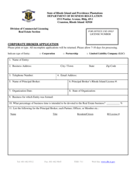 Corporate Broker Application - Rhode Island, Page 3