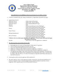 Document preview: Initial Application for Wholesaler/Manufacturer License - Rhode Island