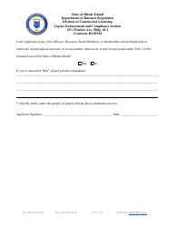 Initial Application for Wholesaler/Manufacturer License - Rhode Island, Page 5