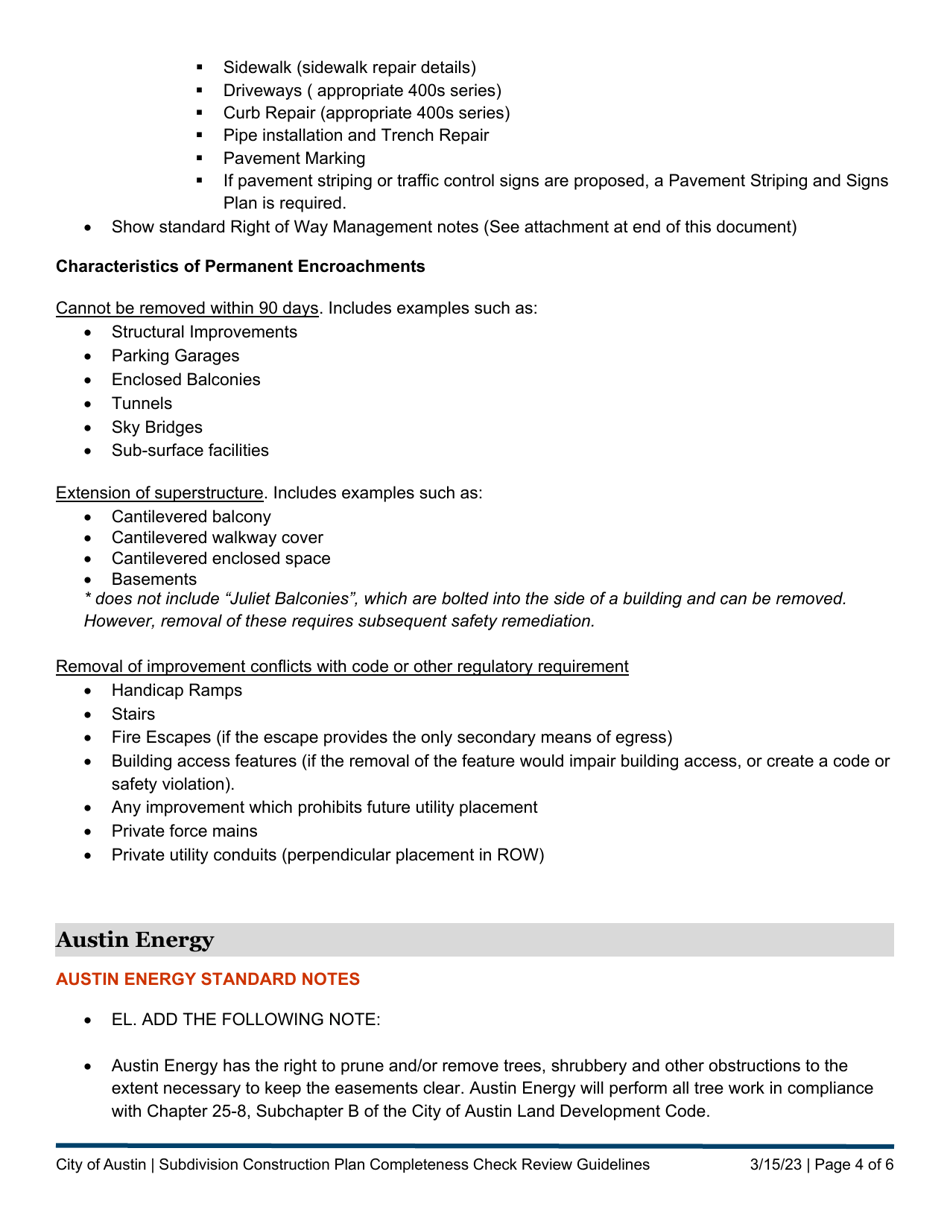City of Austin, Texas Subdivision Construction Plan Completeness Check ...