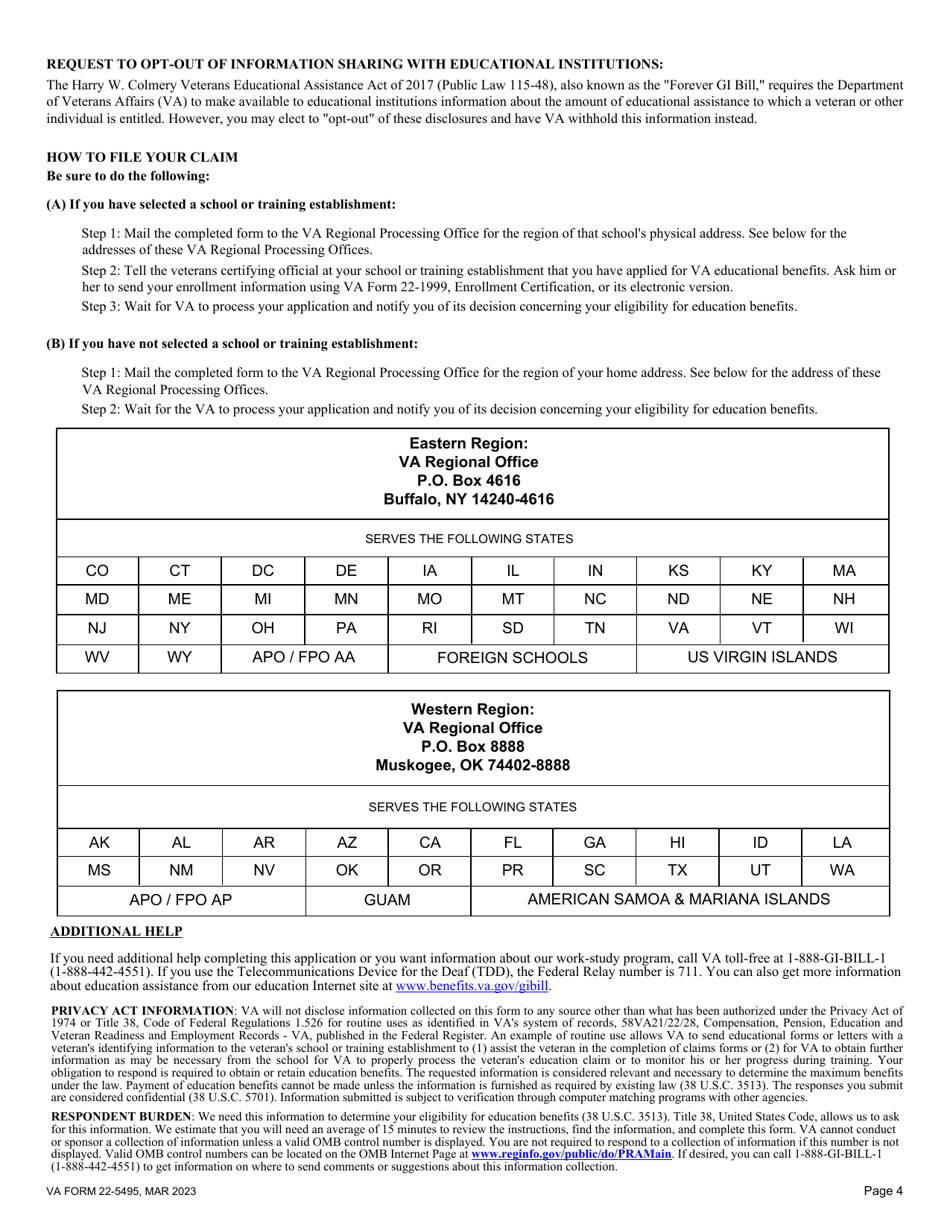 Va Form 22 5495 Download Fillable Pdf Or Fill Online Dependents