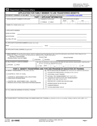 VA Form 22-1990E Application for Family Member to Use Transferred Benefits, Page 3