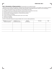 Form M-2848 Power of Attorney and Declaration of Representative - Massachusetts, Page 2