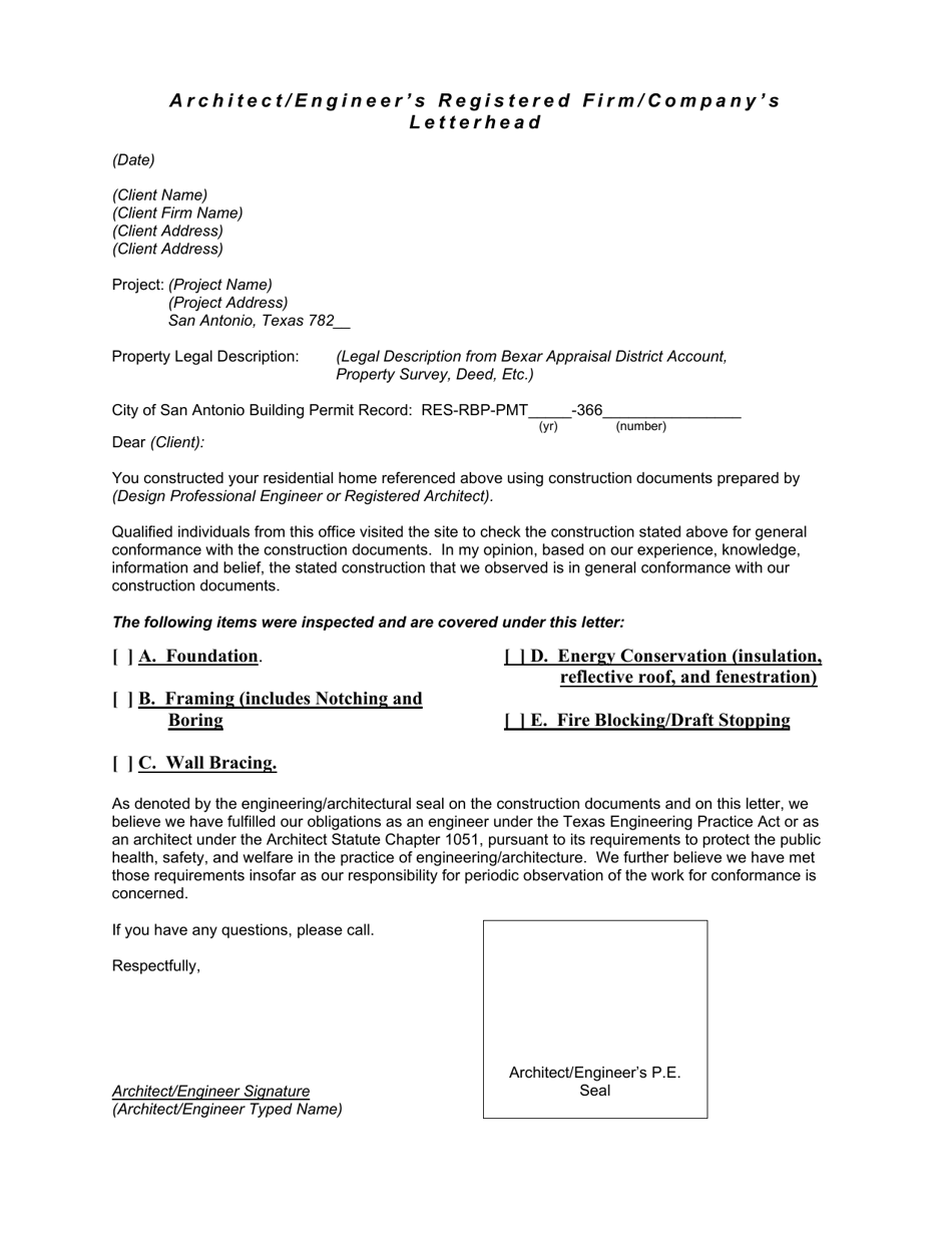 Review Certification of One / Two Family Dwelling - City of San Antonio, Texas, Page 8