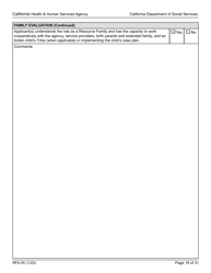 Form RFA05 Resource Family Approval - Written Report - California, Page 19