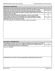 Form RFA05 Resource Family Approval - Written Report - California, Page 27