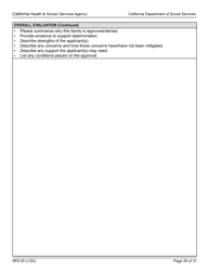 Form RFA05 Resource Family Approval - Written Report - California, Page 29