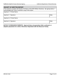 Form RFA05 Resource Family Approval - Written Report - California, Page 31