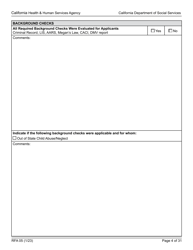 Form RFA05 Resource Family Approval - Written Report - California, Page 4
