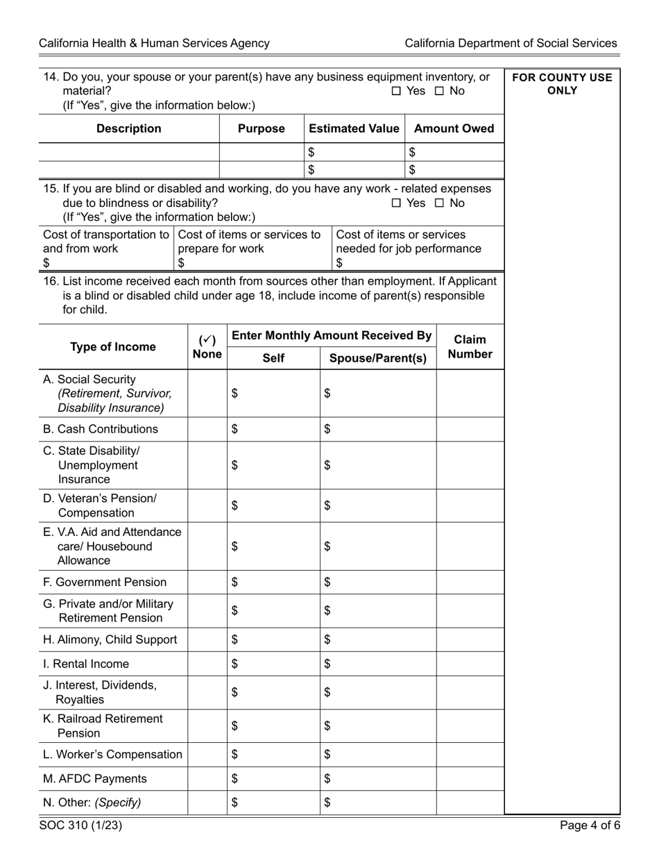 Form soc310 download fillable pdf or fill online statement of facts for