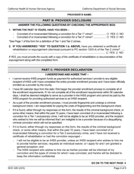 Form SOC426 In-home Supportive Services (Ihss) Program Provider Enrollment Form - California, Page 4