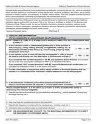Form SOC873 In-home Supportive Services (Ihss) Program Health Care Certification Form - California, Page 2