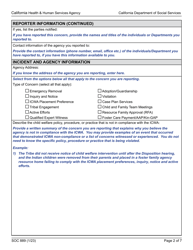Form SOC889 Icwa Hotline Disclosure Report: Instruction Sheet - California, Page 2